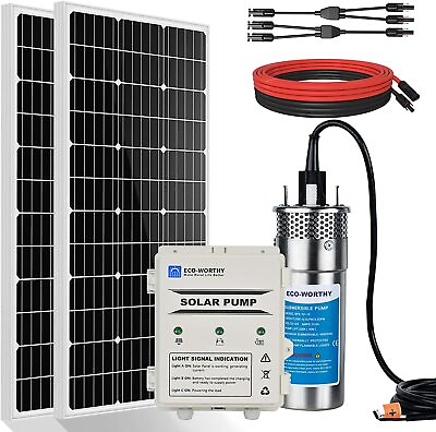 #ad ECO WORTHY Solar Deep Well Water Pump Kit 12V DC Submersible Water Pump Battery $499.99
