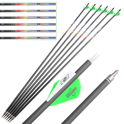 #ad 31quot; ID6.2mm Archery Pure Carbon Arrows SP250 600 Recurve Compound Bow Hunting $29.13