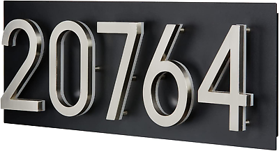 #ad Backlit Illuminated LED House Numbers 5quot; Satin Nickel Address Signs Lighted $134.74