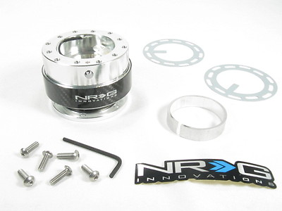 #ad NRG Steering Wheel Quick Release Kit Gen 1.0 Silver Body w Carbon Fiber Ring $82.61