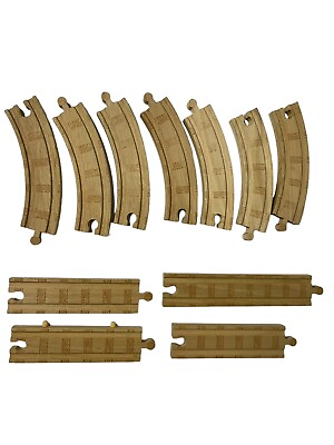 #ad Thomas The Train Wooden Track Lot Straight Curved Set Lot 11 2012 $12.95
