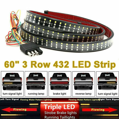 #ad 60 inch LED Tailgate Light Bar Truck Reverse Brake Turn Signal Tail Strip 3 Row $18.90