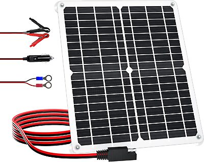 #ad 20W Solar Panel 12V Trickle Charger Battery Charger Kit Maintainer Boat RV Car $39.99