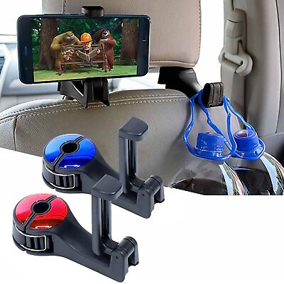 #ad 2Pack Car Headrest Phone Holder Mount Hook Back Seat Bag Purse Cloth Hanger Clip $9.49