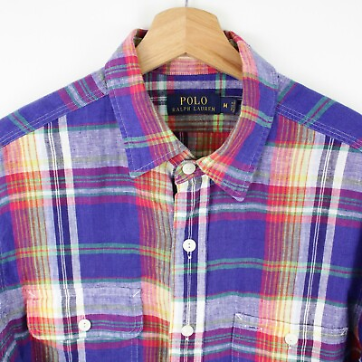 #ad Polo Ralph Lauren Mens 100% Linen Long Sleeves Button Down Shirt Size M $41.14