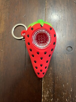 #ad 3” Silicone Pipe Bowl Mini Keychain Strawberry $12.99