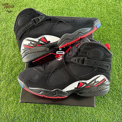 #ad 2023 Air Jordan 8 Retro Playoff Black True Red White 305381 062 Men Sneakers NEW $204.99
