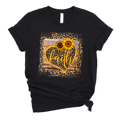 #ad Faith Leopard Sunflower Short Sleeve T Shirt $19.95