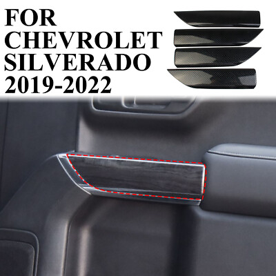 #ad #ad Carbon Fiber 4 Door Panel Decor Trim Cover Fit For Chevrolet Silverado Crew Cab $42.99
