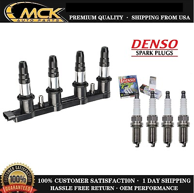 #ad 1x Ignition Coil amp; 4x Denso Spark Plug For 2013 2017 Chevrolet 1.8L Cruze $107.85