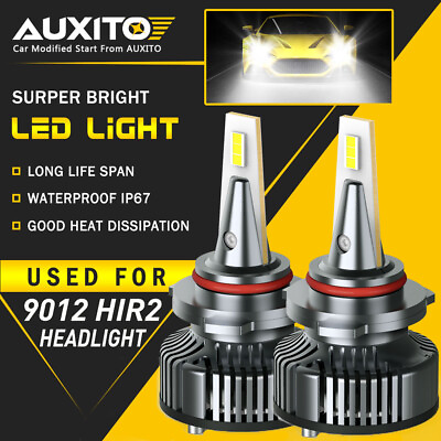 #ad AUXITO 9012 HIR2 LED Headlight Bulb 16000LM High Low Beam Cool White CANBUS EOA $40.84