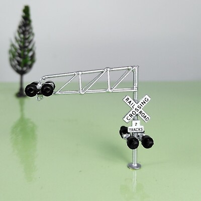 #ad 1 x N scale model cantilever grade crossing signal with gate arm barrier #C160 $14.99