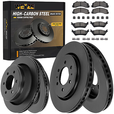 #ad Front Rear HIGH CARBON Steel Brake Rotors Brake Pads for Ford F 150 2012 2020 $299.99