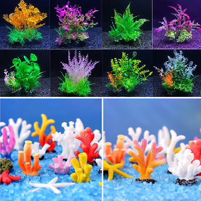 #ad Artificial Resin Coral Reef Aquarium Ornaments Landscaping Fish Tank Decor Home‹ $2.01