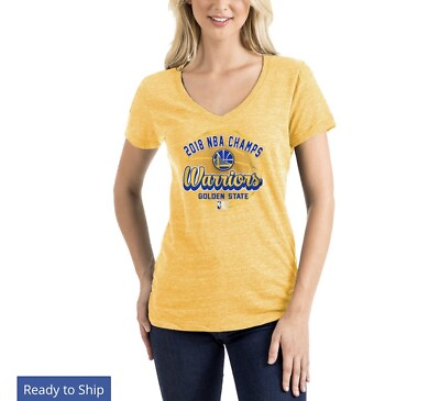 #ad New Era Golden State Warriors NBA Finals Champs V Neck T Shirt Women#x27;s SMALL $17.94