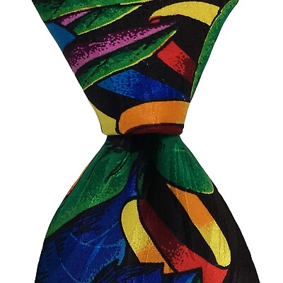 RUSH LIMBAUGH No Boundaries Men#x27;s 100% Silk Necktie USA FLORAL Multi Color GUC $55.99