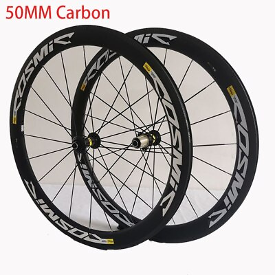 #ad 700C Depth Carbon Fiber Rim 50MM Road Bike Wheelset 20 Holes City Bicycle Wheels $548.58