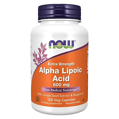 #ad NOW FOODS Alpha Lipoic Acid Extra Strength 600 mg 120 Veg Capsules $29.46