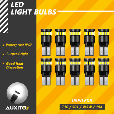 #ad AUXITO 2x W5W 194 2825 501 T10 LED 6000K Xenon White Light Bulbs Side Light UK GBP 12.99