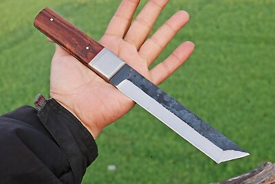 #ad HAND FORGED RAILROAD SPIKE CARBON STEEL TANTO KNIFE amp; WOOD HANDLE DAMASCUS 1588 $23.19