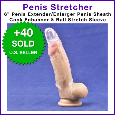 #ad Penis Sheath Penis Extender Enlarger Enhancer Ball Stretch Sleeve Girth Extender $10.76