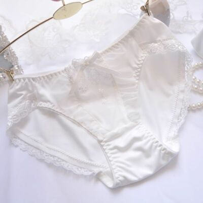 #ad Girls Panties Milk Silk Brief Knickers Underwear Undies 2pc Pack Lots White Pink $15.46