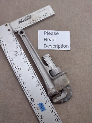 #ad Vintage 10quot; Aluminum Pipe Wrench Straight Monkey Tool Serrated Jaws Unbranded . $20.99