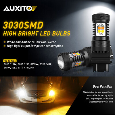 #ad 3157 Amber white Switchback Turn LED Light Signal Bulb For Ford Super F 350 Duty $18.99