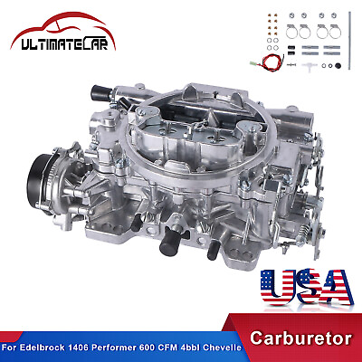 #ad #ad New Carburetor w Electric Choke Replace Edelbrock 1406 Performer 600 CFM 4bbl $164.96
