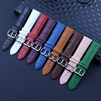 #ad 12mm 13mm 14mm 18mm 19 20mm 22mm 24mm Quick Fit Genuine Leather Watch Band Strap $10.99