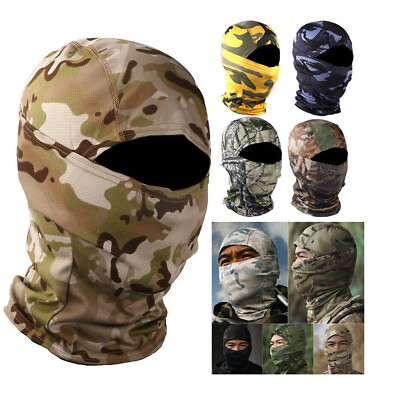 #ad Tactical Camo Full Face Mask Military Army Balaclava Face Mask UV Protection $5.99