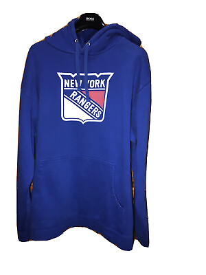 #ad 4 XLT New York Rangers Pullover Hoodie Blue Fanatics Primary Logo Mid Weight C $69.99