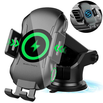 #ad Wireless Car Charger Fast Charging Phone Holder 3 in 1 Phone Mount Auto Clamp $14.99