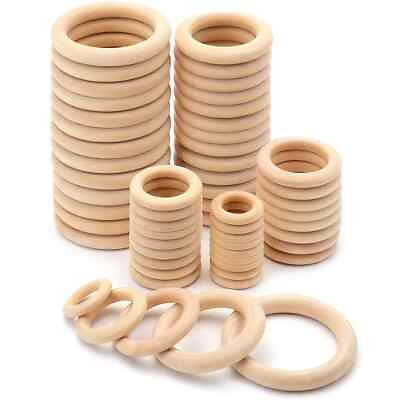 #ad Multiple Sizes Natural Wood Circle Rings for DIY Making Decorations Accessories C $6.27