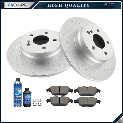 #ad Rear Brake Rotors Discs and Ceramic Pads For Mercedes Benz C250 12 15 Slotted $76.18