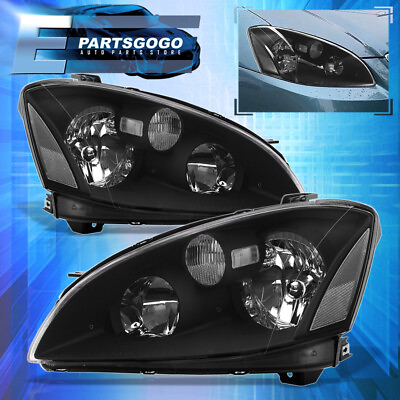 #ad For 02 04 Nissan Altima JDM Replacement Headlights Lamps LeftRight Black Clear $86.99