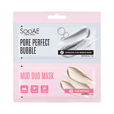 #ad SOOAE Pore Perfect Bubble Mud Duo Mask 12 Count Carbonated Bubble Clay Mud Mas $30.99