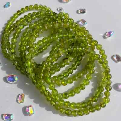 #ad Wholesale 6Pcs Natural Peridot Crystal 8mm Beads Healing Reiki Stretch Bracelet $23.90