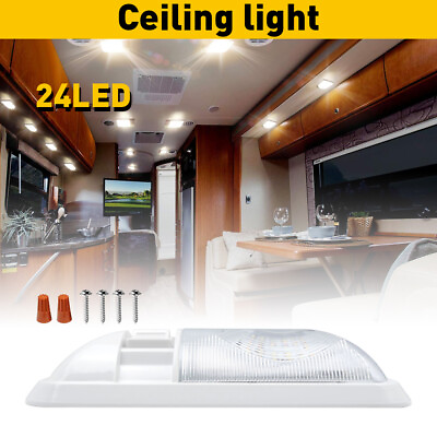 #ad 1 RV 12v LED Interior Ceiling Light Camper Boat Trailer Single Dome w switch EOE $11.39