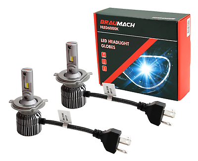 #ad BRAUMACH 6000K LED Headlight Bulbs Globes H4 For Peugeot 405 Diesel Sedan 1990 1 AU $59.75
