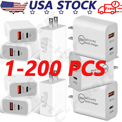 #ad #ad For iPhone 14 13 12 11 20W Fast Charger Block USB Type C Wall Power Adapter Lot $407.48