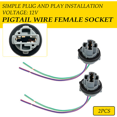#ad 2x 7440 992 T20 7441 Bulb Socket Turn Signal Light Harness Wire Plug Connectors $9.99