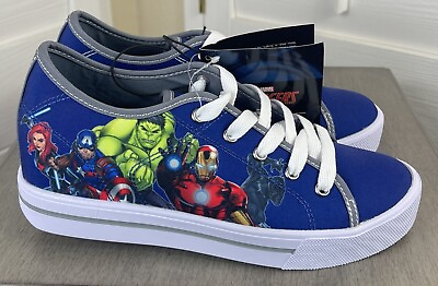 #ad Heelys Marvel Avengers Design Blue Wheeled Skate Shoes Youth Size 5 NWT $29.96