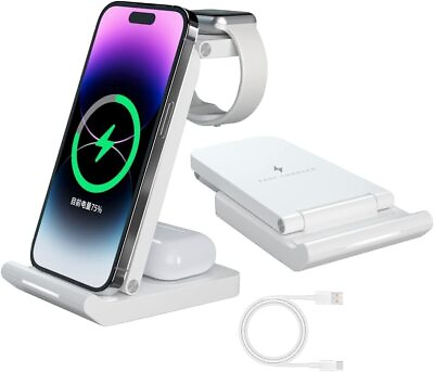 #ad 【3 in 1】 Apple Charging Station Portable iPhone Charger Support 15W Fast Ch... $39.42