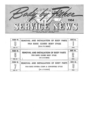 #ad 1954 BUICK 40 50 60 70 Body Service Shop Repair Manual Convertible Glass Trim $43.11