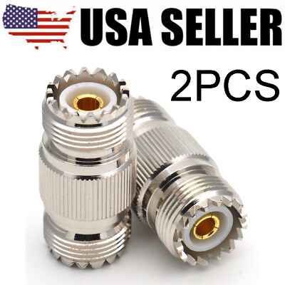 #ad 2PCS SO 239 UHF Female to Female Coupler Connector RF Barrel Adapter For PL 259 $8.99