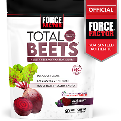 #ad Force Factor Total Beets Concentrated Beet Root Soft Chews Circulation Support $19.99