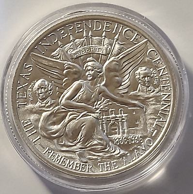 #ad 1935 Texas Centennial Half Tribute 2 oz Silver High Relief Round Intaglio Mint $82.95