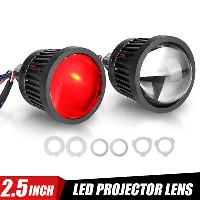 #ad 2.5quot; Bi LED Projector Lens 70W 6000K Red Devil Eye Headlight Retrofit Universal $49.98