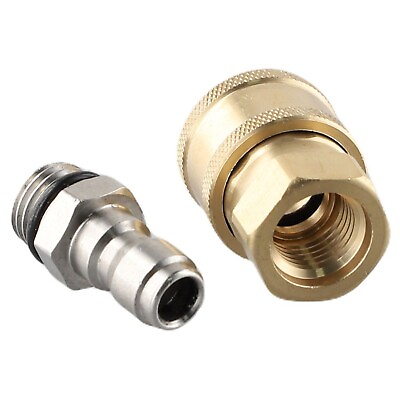 #ad Pair Pressure Washer Quick Release 1 4 Male M22 14 Female Plug Brass Connector $10.74